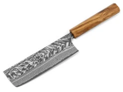 Damastmesser Nakiri 165 SG2, 63 Lagen, Olive -Japanisches Geschirr Rabatt damastmesser bunka 170 yoshimi kato kurosome 30 lagen 1 1