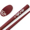 Essstäbchen Set Mit Ablage Sakura, Purple Heart -Japanisches Geschirr Rabatt essstaebchen set mit ablage sakura purple heart