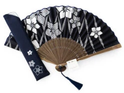 Handfächer Aihitoe Kon, Blau -Japanisches Geschirr Rabatt handfaecher aihitoe kon blau 1