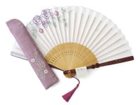 Handfächer Rozugade, Weiß