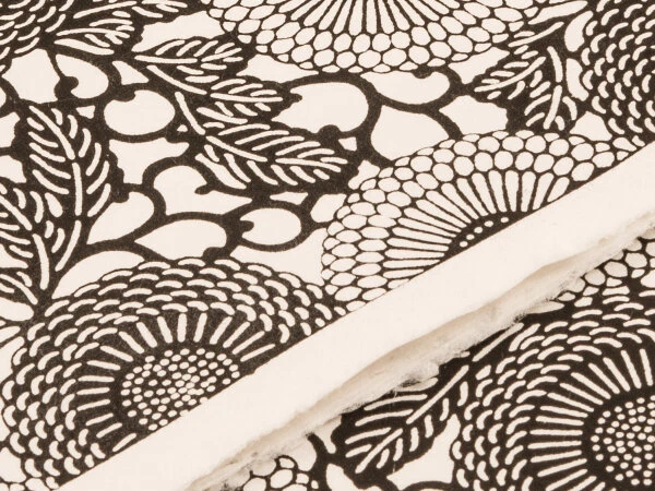 Japanpapier Katazome, Blüten Und Ranken S/w 5 Japanpapier Katazome, Blüten Und Ranken S/w – Bild 3