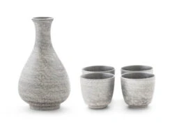 Sake Set Silber, 1 Karaffe, 4 Becher 15 Sake Set Silber, 1 Karaffe, 4 Becher -Japanisches Geschirr Rabatt sake set silber 1 karaffe 4 becher 1