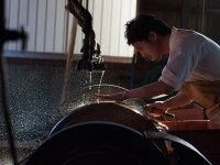 SPG2 Kuroshiage Tsuchime Santoku 180mm, Wenge Handle 7 SPG2 Kuroshiage Tsuchime Santoku 180mm, Wenge Handle – Bild 5