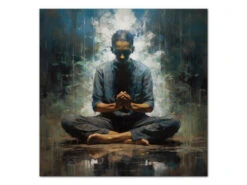 Wandbild Zazen #4, Japanische Meditation, Farbig, 1:1 -Japanisches Geschirr Rabatt wandbild zazen 4 japanische meditation farbig 1 1 17 1